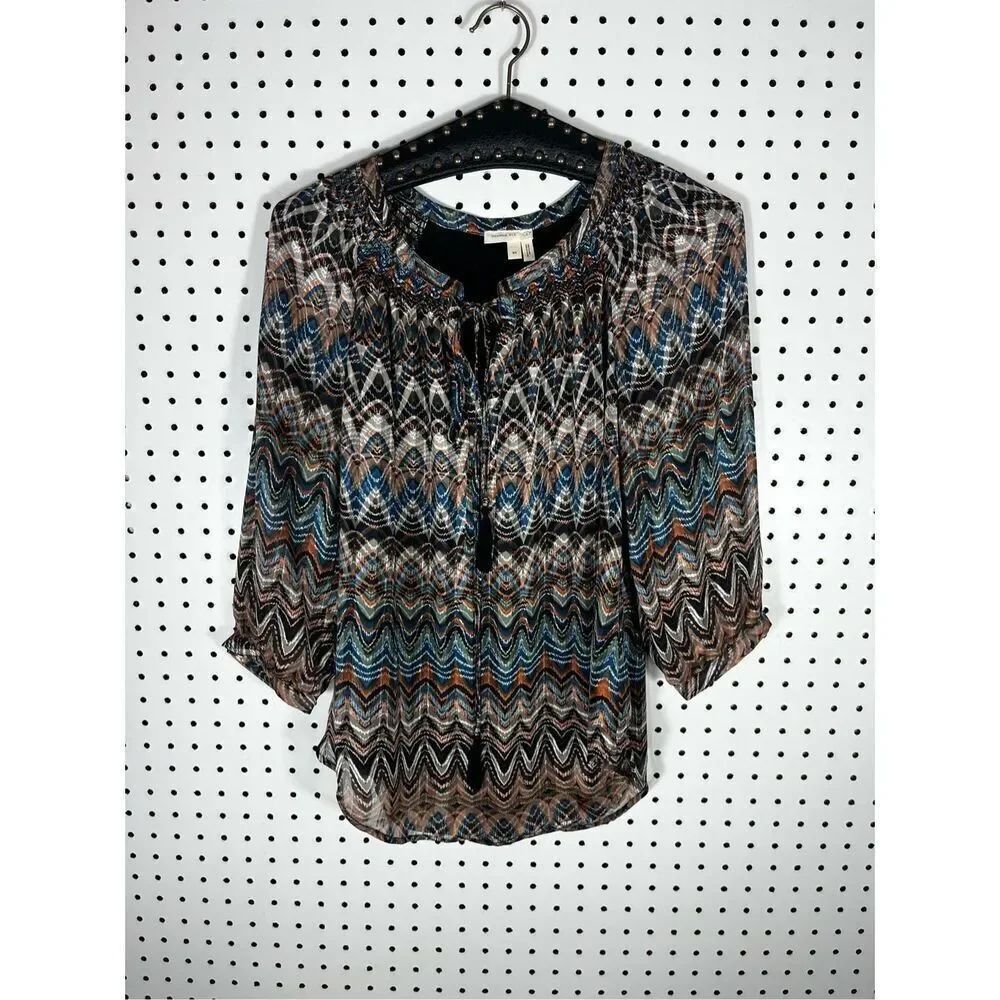 Womans Meadow Rue boho hippie blouse size xs